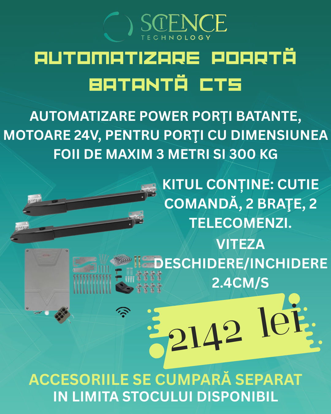 Automatizare poartă batantă Automatizare poartă batantă CTS - imagine 1