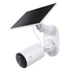 Camera exterior wireless WiFi cu iluminare duala si panou solar TAPO C410 KIT, 3 MP, 3.17 mm, IR/Lumina calda 9.1 m, microfon si difuzor, sirena 94 dB, acumulator 2.5 W, slot card