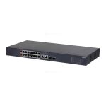 Switch rackabil cu 20 porturi Dahua CS4220-16GT-240, 16 porturi PoE, 2 porturi SFP, 2 porturi RJ-45 uplink, PoE Watchdog, Cloud Management