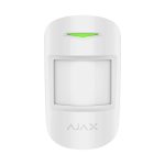 Detector de miscare si geam spart wireless PIR Ajax CombiProtect WH, 12/9 m, 88/180 grade, pet immunity, 868 MHz, RF 1200 m