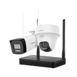 Kit supraveghere WiFi mixt HikVision Easy-Link HiLook IKS-2042BTH-PH/W, 2 MP, 2.8 mm, IR 30 / 20 m, lumina alba 15 m, microfon, difuzor, detectie miscare, slot card