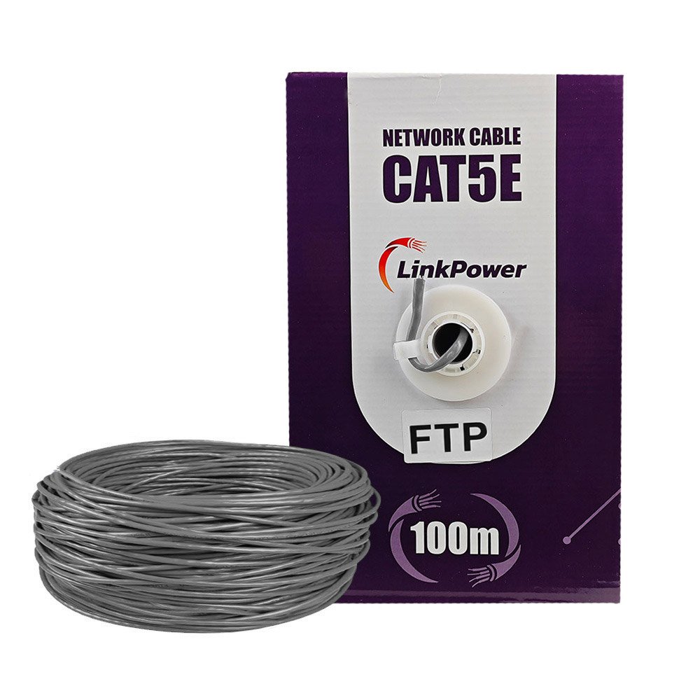 link-ftp-100-14 Cablu FTP CAT5E Cupru LinkPower LINK-FTP-100, pret/100 m, gri - imagine 1