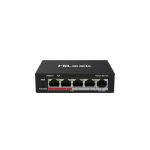 Switch PoE cu 4 porturi HikVision HiLook NS-0105P-35(B), 10/100 Mbps, 1 Gbps, 0.744 Mpps, MAC 1K, fara management