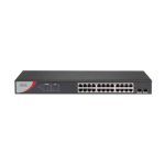 Switch PoE cu 24 porturi HikVision HiLook NS-0526P-225, 10/100/1000 Mbps, 52 Gbps, 38.69 Mpps, MAC 8K, fara management