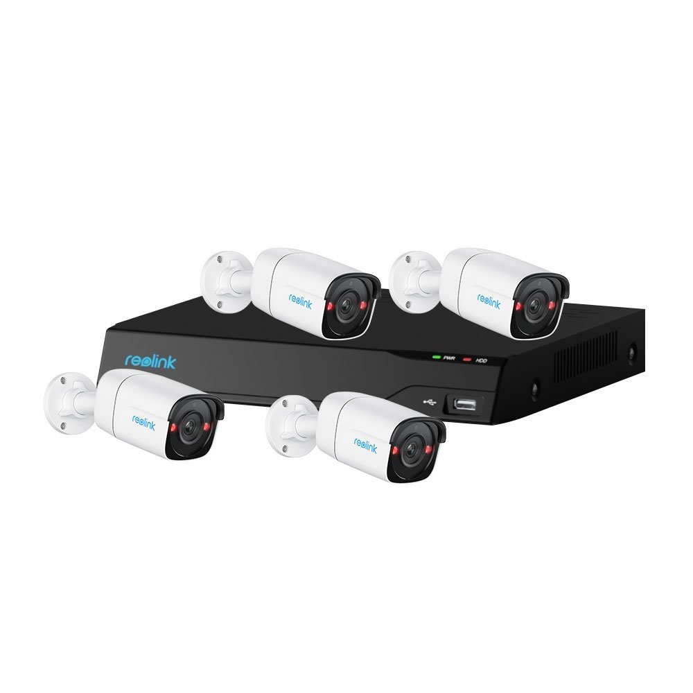 nvs8-5mb4-img-main Sistem supraveghere IP exterior Reolink NVS8-5MB4, 4 camere, 5 MP, IR 30 m, 2.8 mm, microfon si difuzor, detectie om/vehicul, HDD 2 TB - imagine 1