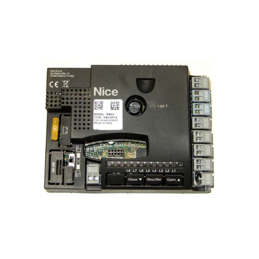 placa-control-automatizari-porti-culisante-nice-sprba3r1 Unitate de comanda automatizare poarta culisanta Nice SPRBA3R10, 24 V, Blue-Bus, compatibila Robus 400/600/1000 si RUN1500 - imagine 1