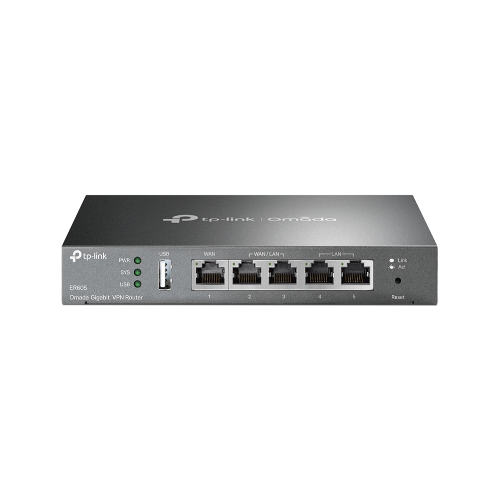 router-gigabit-tp-link-omaga-er605_-vpn_-10-100-1000mbps_-3-porturi-lan-wan_-1-port-lan_-1-port-wan_-940mbps-01 Router Gigabit TP-Link Omada ER605 V2, VPN, 10/100/1000Mbps, 3 porturi LAN, 2 porturi WAN , 940 Mbps - imagine 1