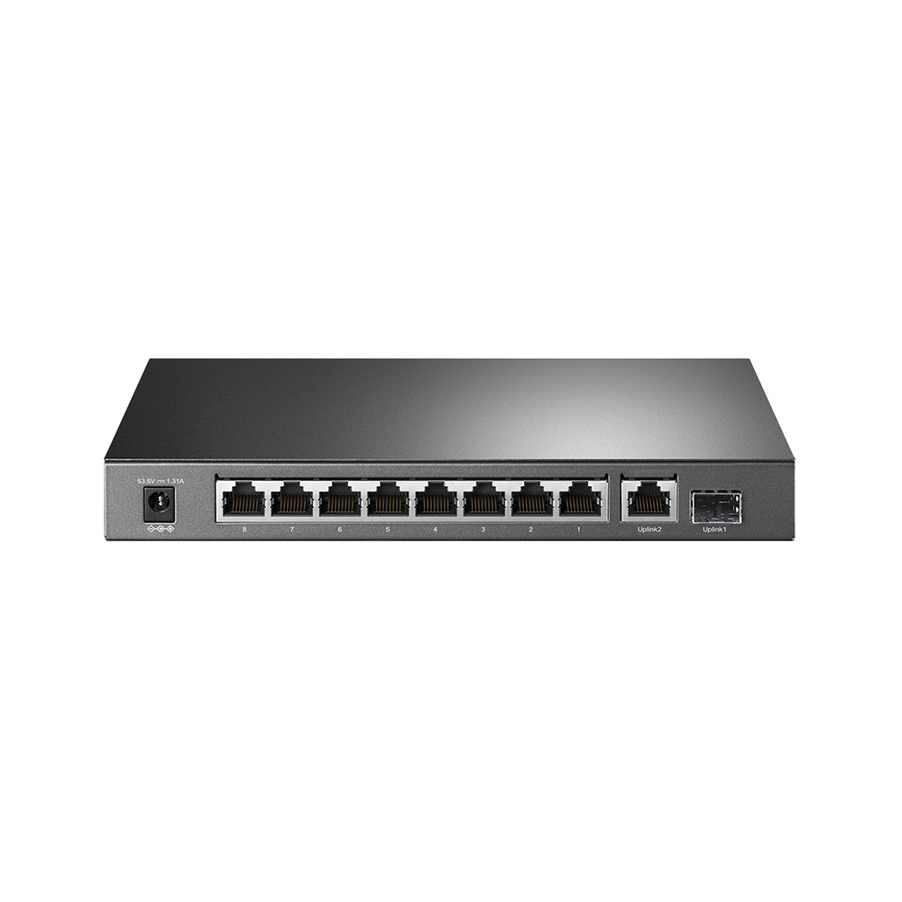 switch-10-porturi-gigabit-tp-link-tl-sg1210p_-10-100-1000-mbps_-20-gbps_-63-w_-1x-sfp_-poe_-fara-management-01 Switch 10 porturi Gigabit TP-Link TL-SG1210P, 10/100/1000 Mbps, 20 Gbps, 63 W, 1x SFP, PoE+, fara management - imagine 1
