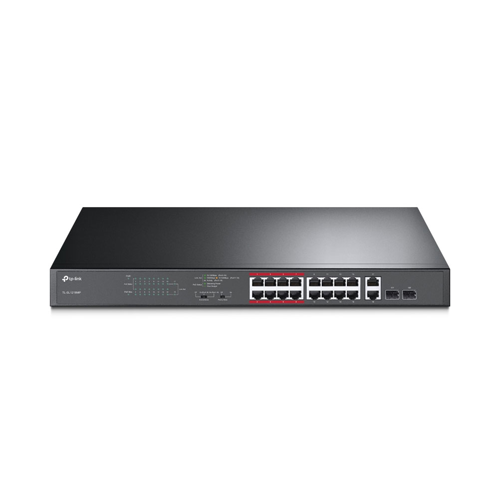switch-cu-16-porturi-tp-link-tl-sl1218mp_-8000-mac_-7.2-gbps_-poe-01 Switch cu 16 porturi TP-Link TL-SL1218MP, 8000 MAC, 7.2 Gbps, PoE - imagine 1