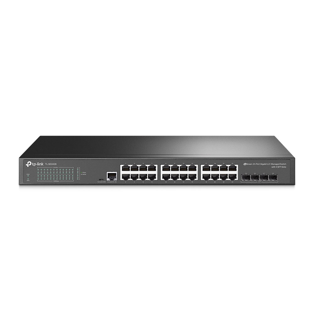 switch-cu-24-porturi-gigabit-tp-link-tl-sg3428x_-4-porturi-sfp_-128-gbps_-95.23-mpps_-16.000-mac_-cu-management-01 Switch cu 24 porturi Gigabit TP-Link Omada TL-SG3428X, 4 porturi SFP+, 128 Gbps, 95.23 Mpps, 16.000 MAC, cu management - imagine 1
