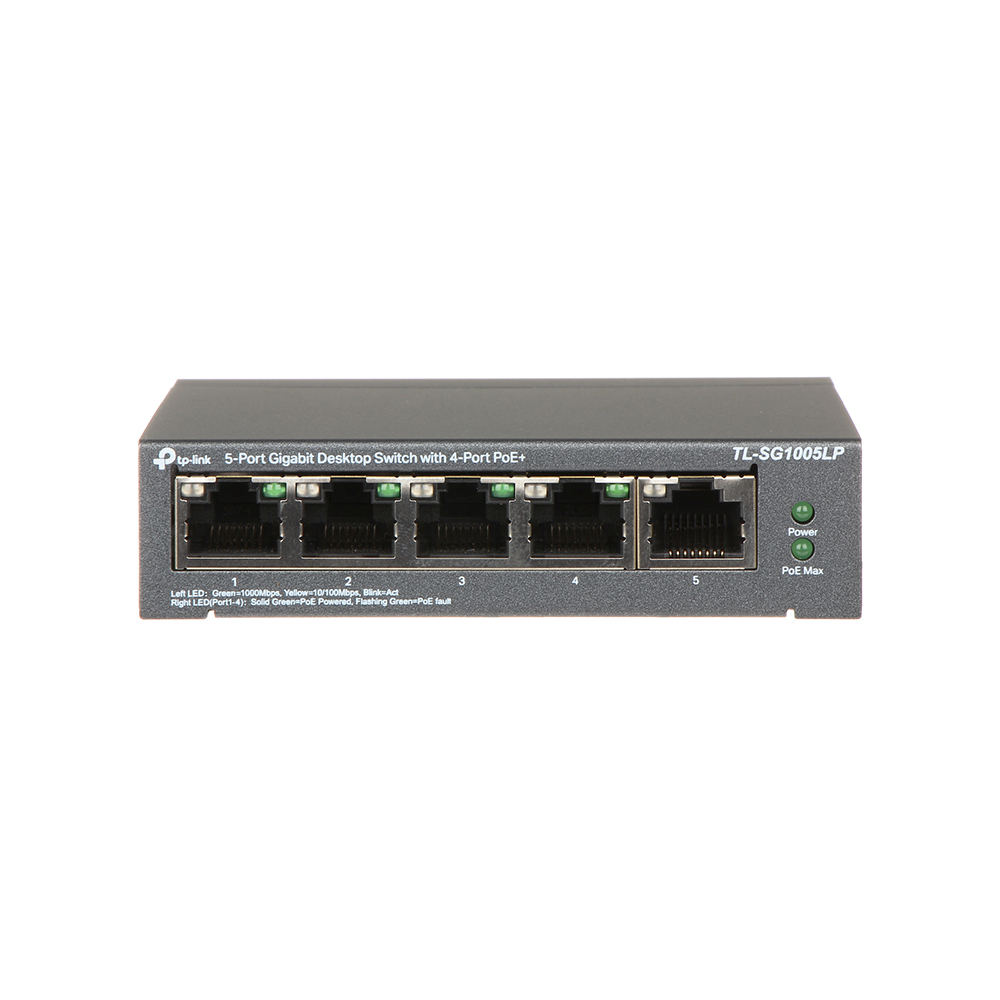 switch-cu-5-portur-gigabit-tp-link-tl-sg1005lp_-4-porturi-poe_-101001000-mbps_-cu-management-2 Switch cu 5 porturi Gigabit TP-Link TL-SG1005LP, 4 porturi PoE+, 10/100/1000 Mbps, fara management - imagine 1