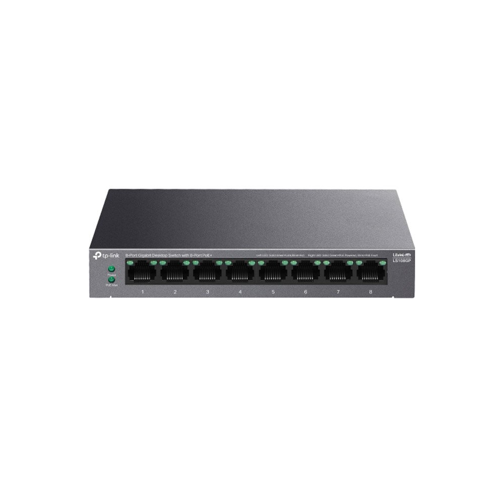 switch-cu-8-porturi-gigabit-poe-tp-link-ls108gp_-16-gbps_-11.9-mpps_-62-w_-4000-mac Switch cu 8 porturi Gigabit PoE TP-Link LS108GP, 16 Gbps, 11.9 Mpps, 62 W, 4000 MAC - imagine 1