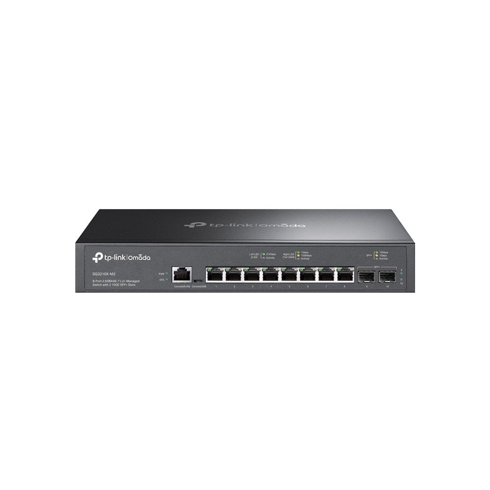 switch_rackabil_cu_8_porturi_tp-link_sg3210x-m2_80_gbps_59.52_mpps_omada_poe_cu_management Switch rackabil cu 8 porturi TP-Link SG3210X-M2, 80 Gbps, 59.52 Mpps, Omada, PoE, cu management - imagine 1