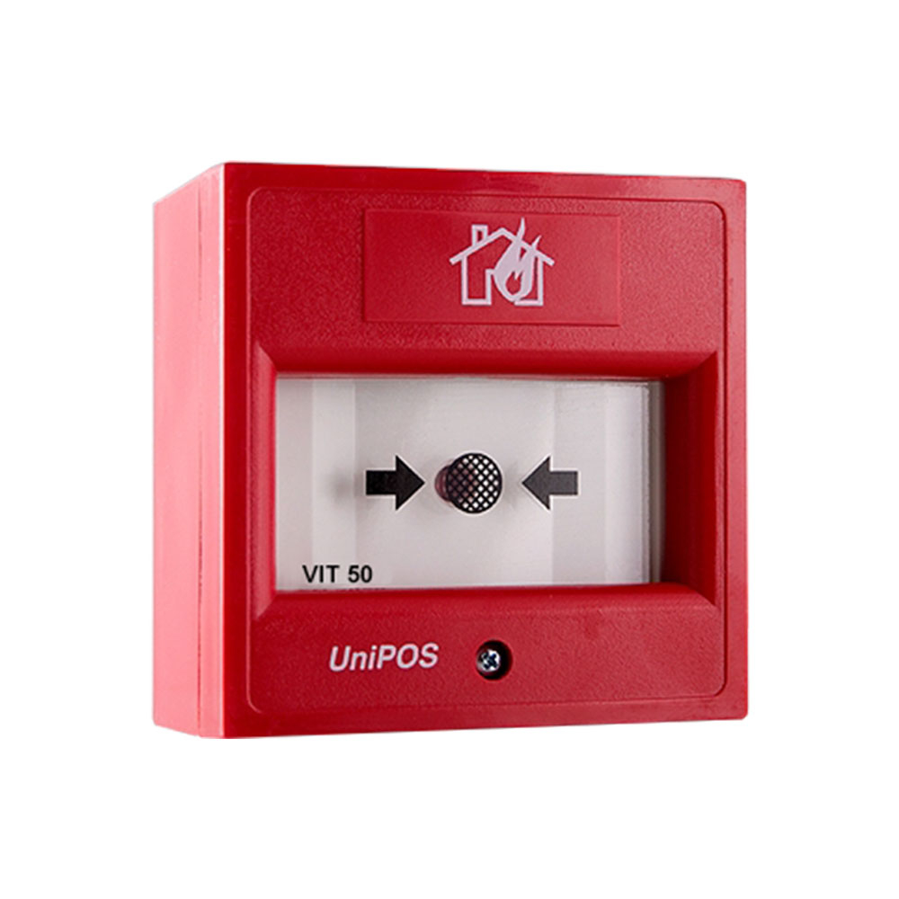 vit50 Buton de incendiu wireless UniPOS VIT50, element elastic, LED, aparent - imagine 1